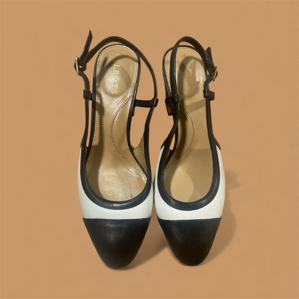 Talbots Elegant Black and White Heels